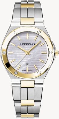 Herbelin Cap Camarat Quartz (33mm) Mother-of-Pearl Dial / Two-Tone Stainless Steel Bracelet 14545BT19