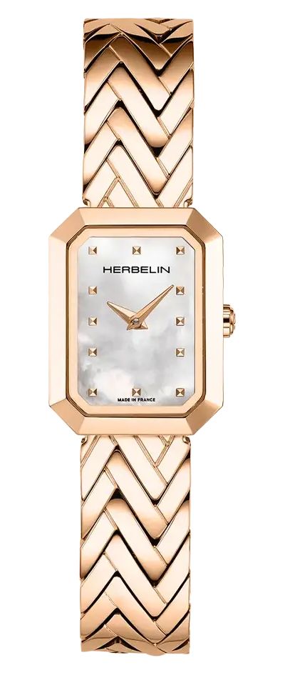 Herbelin 17446BPR19 OctogÃ´ne Quartz (20.4mm) White Mother Watch