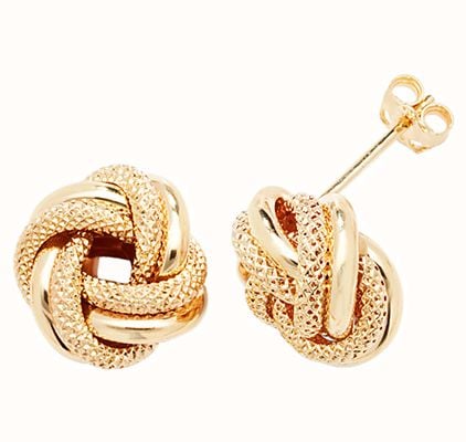 James Moore TH 9CT YEL GOLD DOUBLE KNOT STUD EARRINGS ER532