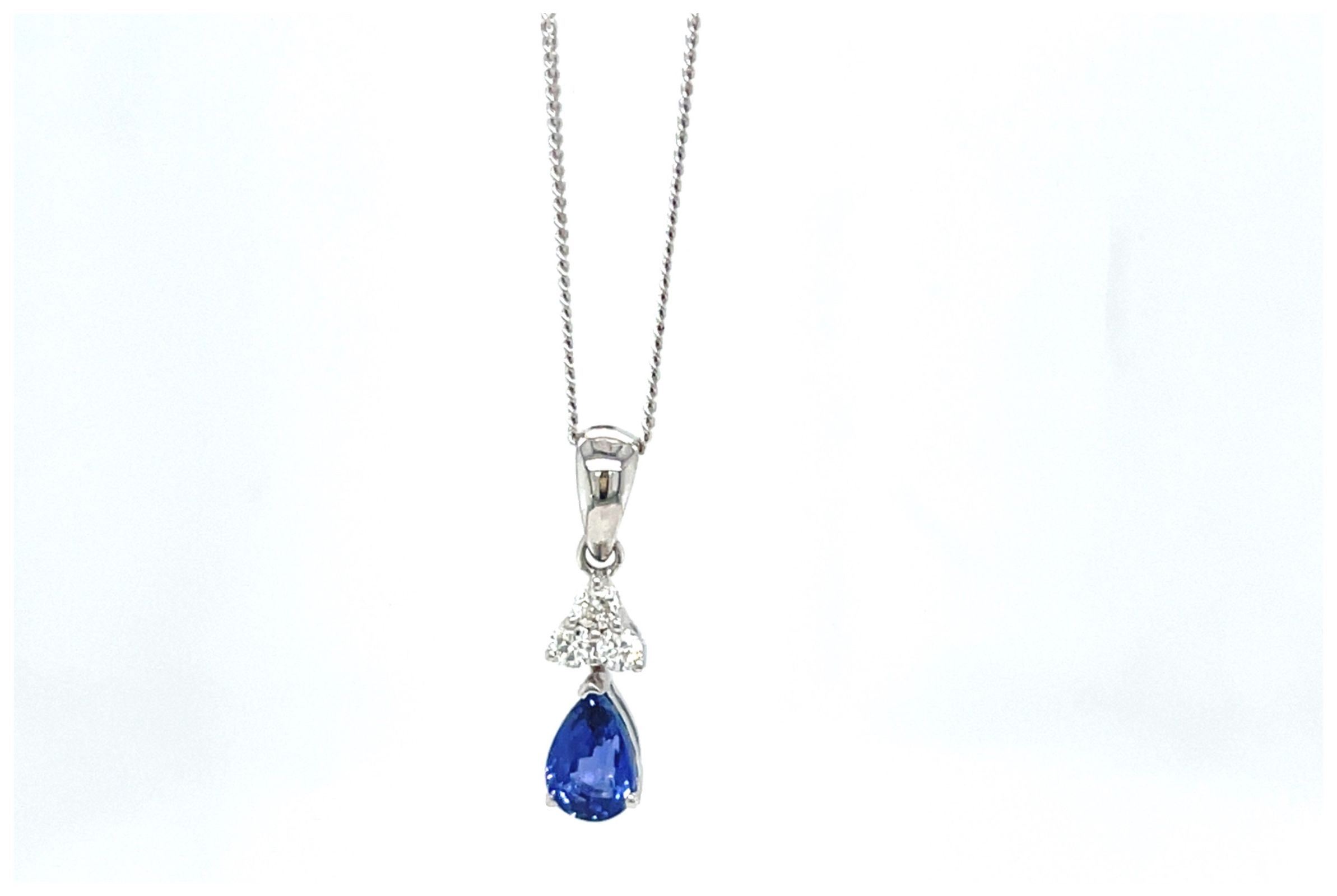 James Moore Clarity CP300050S 18ct W/g 3 Dia Pear Saph Jewellery