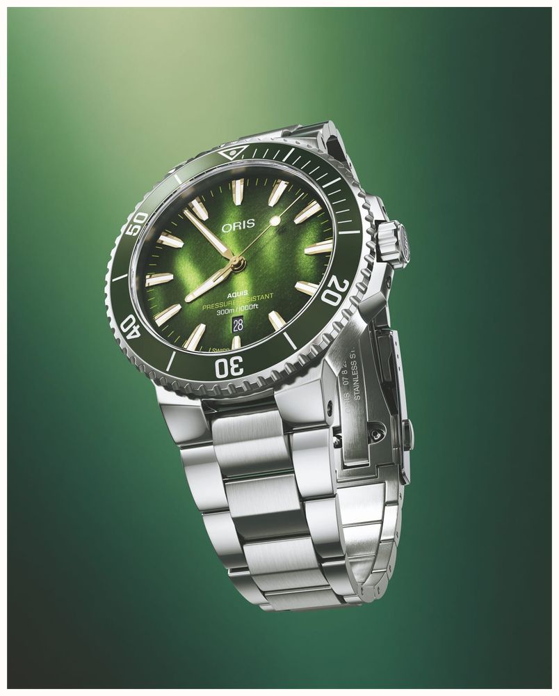 ORIS Aquis Date Kelp Forest Limited Edition (41.5mm) Ocean Green 3D Dial / Stainless Steel Bracelet 01 733 7787 4187-SET - alternate view 8