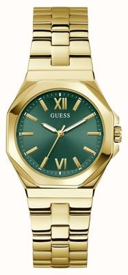 Guess EMPRESS (34mm) Green Sunray Dial / Gold PVD Stainless Steel Bracelet GW0873L2