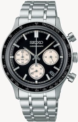 Seiko Racing Sports Chronograph (38.7mm) Black Dial / Stainless Steel Bracelet SSB479P1