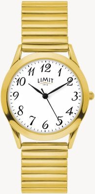 Limit Calssic (34mm) White Dial / Gold-Toned Expandable Bracelet 5898