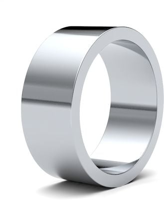 James Moore Wedding Rings | 9ct White Gold | 8mm | Light | Flat | AG_8GLF-9W