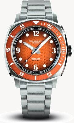 Duckworth Prestex Men's Belmont (42mm) Orange Dial / Stainless Steel Bracelet D328-05-ST