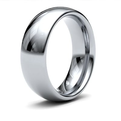 James Moore Wedding Rings | 9ct White Gold | 7mm | Heavy | Traditional Court | AG_7LHC-9W