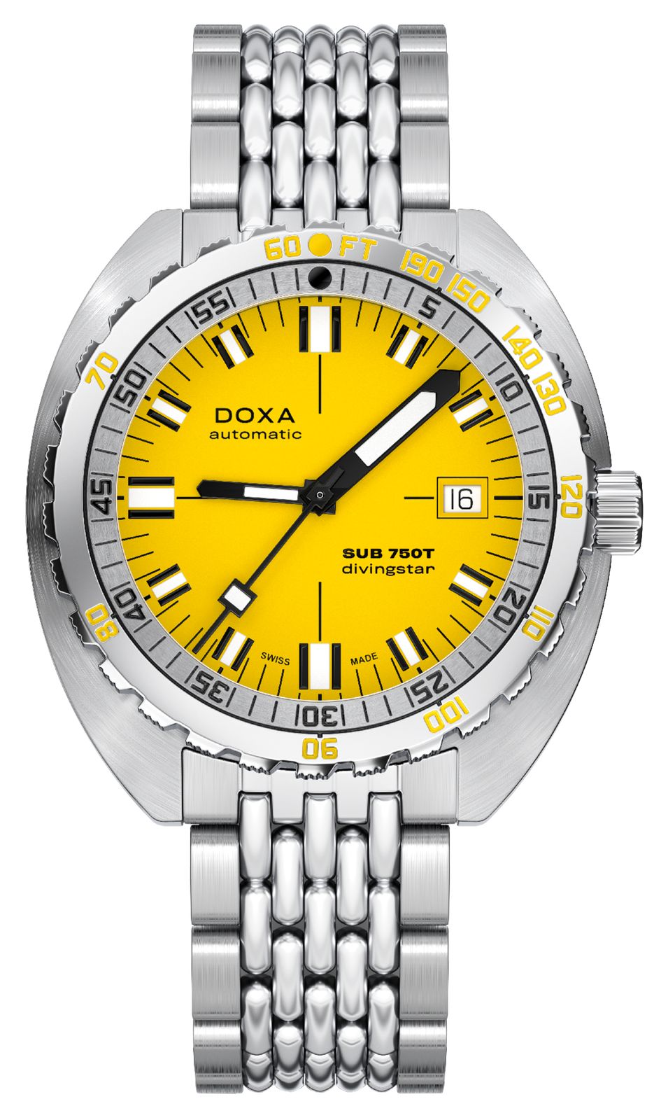 DOXA 825.10.361.10 SUB 750T Divingstar (45mm) Yellow Iconic Watch