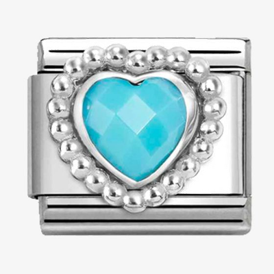 Nomination Classic Dotted Heart Sterling Silver & Steel Charm 330605/039