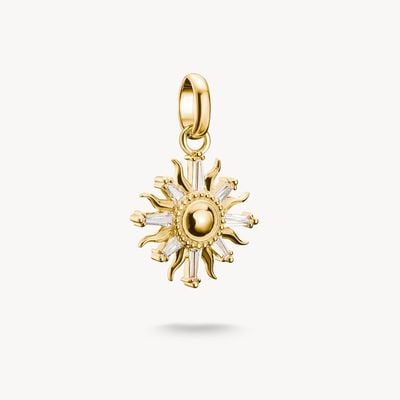 Thomas Sabo Charm Pendant Sun with Stones Connect Gold-Plated CC1246-414-14