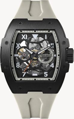 Ingersoll THE PLAY Automatic (45.2mm) Black Skeleton Dial / Grey Rubber Strap I15305
