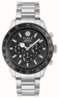 Philipp Plein HYPER-SPORT PLEINMETER (44mm) Black Dial / Stainless Steel Bracelet PWPYA0424