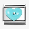 Nomination Classic Turquoise Heart Sterling Silver Charm 330509/16