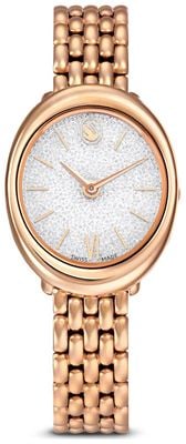 Swarovski Imber Oval (30mm) Silver Crystalline Dial / Rose Gold-Tone PVD Stainless Steel Bracelet 5717532
