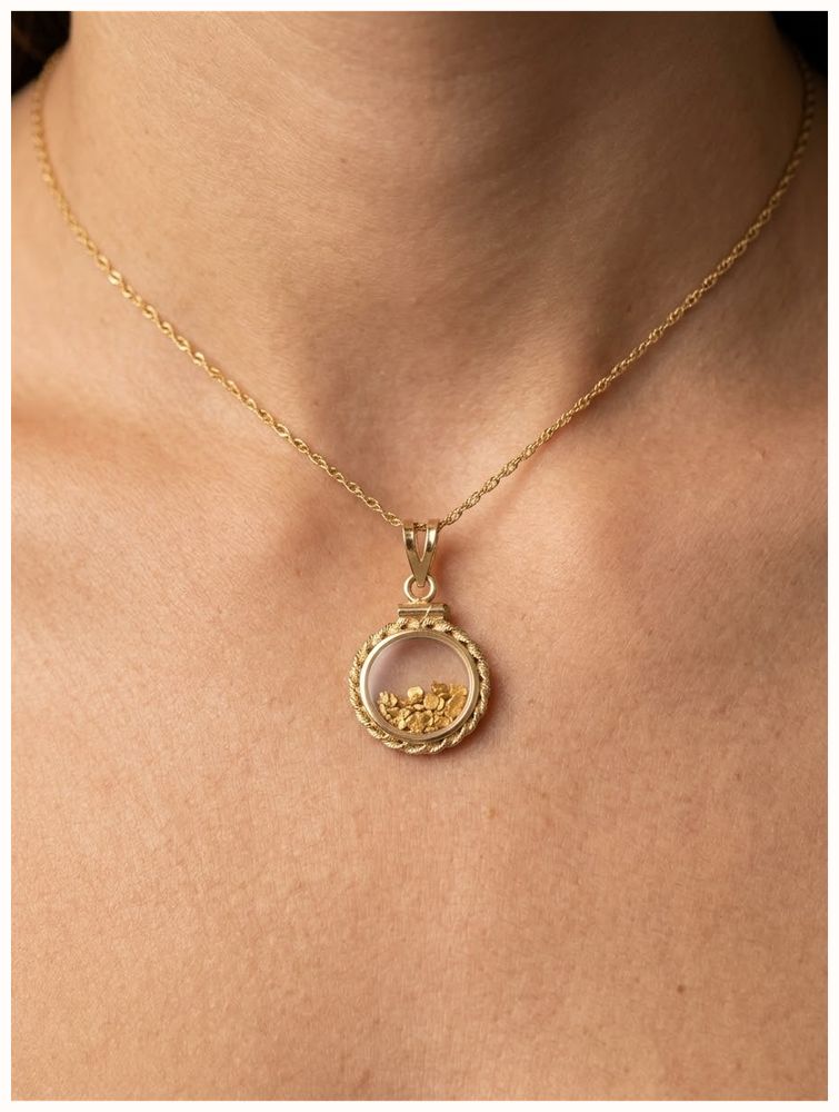 James Moore & Co Pre-Owned 14ct Australian Yellow Gold  With 24ct Pure Gold Capsule Pendant Necklace J34957 - alternate view 2