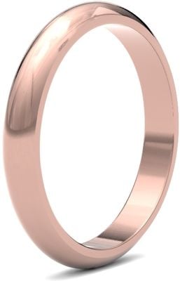 James Moore Wedding Ring  | 9ct Rose Gold | 3mm | Heavy | Size D-Shape | AG_3GHD-9R AG_3GHD-9R