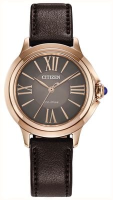 Citizen L Ceci Eco-Drive (32mm) Brown Dial / Brown Leather Strap EM1163-09X