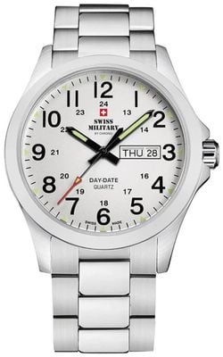 Swiss Military by Chrono Day-Date (42mm) White Dial / Stainless Steel Bracelet SMP36040.26
