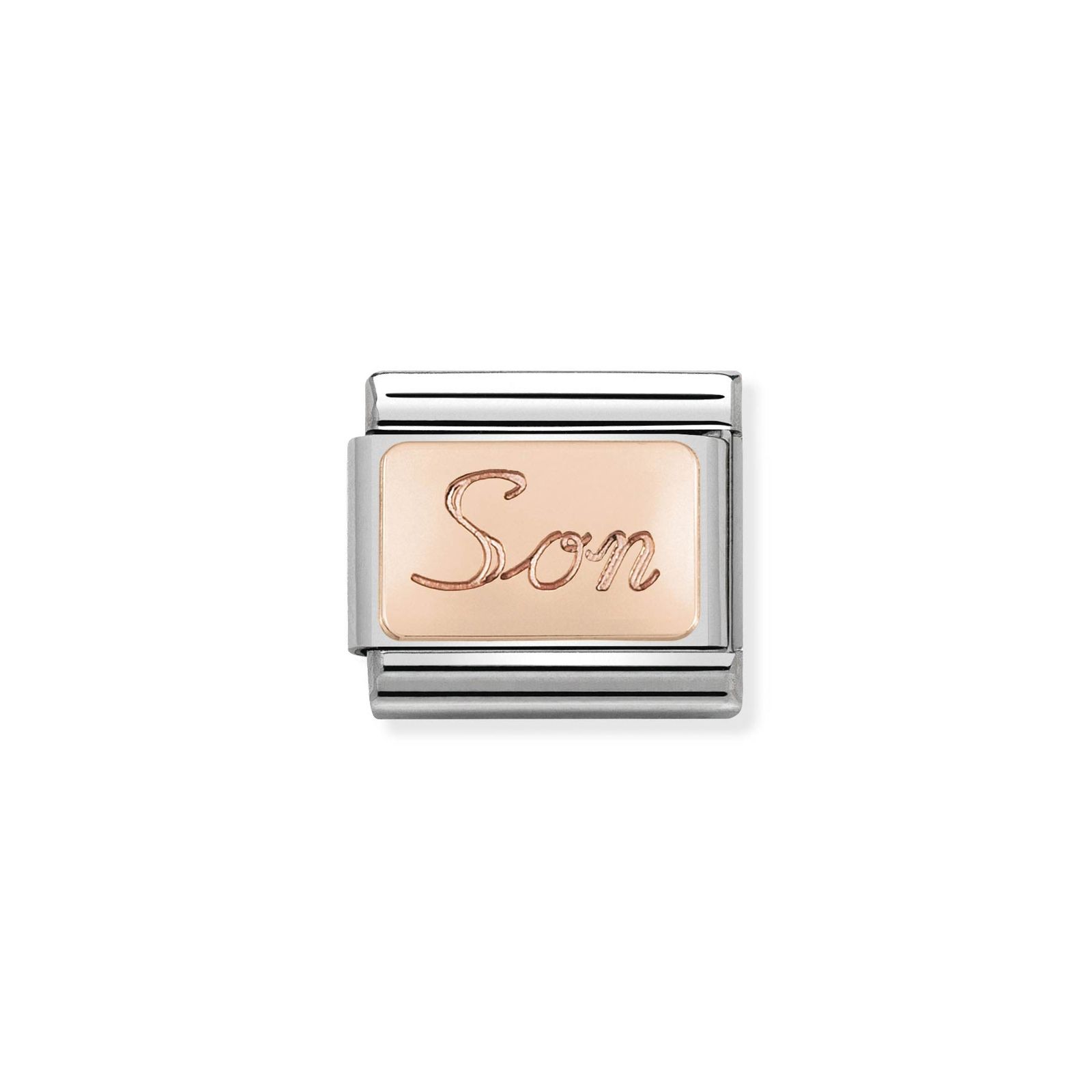Nomination 430108/07 Classic Son 9ct Rose Gold & Steel Charm Jewellery