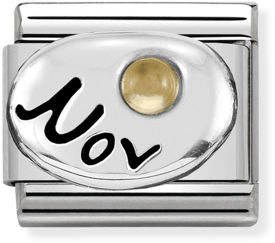 Nomination Classic November Birthstone Citrine Sterling Silver & Steel Charm 330505/11
