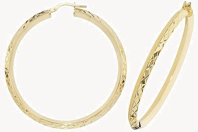 Treasure House 9k Yellow Gold Hinged Hoop Earrings 40 mm ER1018-40