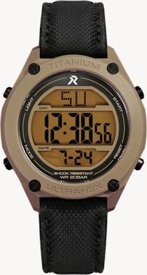 RZE Multi-Function Tan Cerakote (42mm) Yellow Display / Black Elastic Nylon Strap Watch UTD-8000-CKT