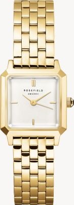 Rosefield Boxelle (19.5mm) Matte White Dial / Gold-Plated Stainless Steel Bracelet BWGSG-B01