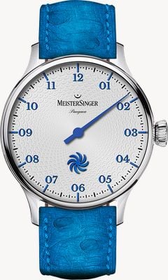 MeisterSinger Pangaea Automatic (40mm) Silver-Grey Fermata Dial / Blue Leather Strap PDS901B-SF014