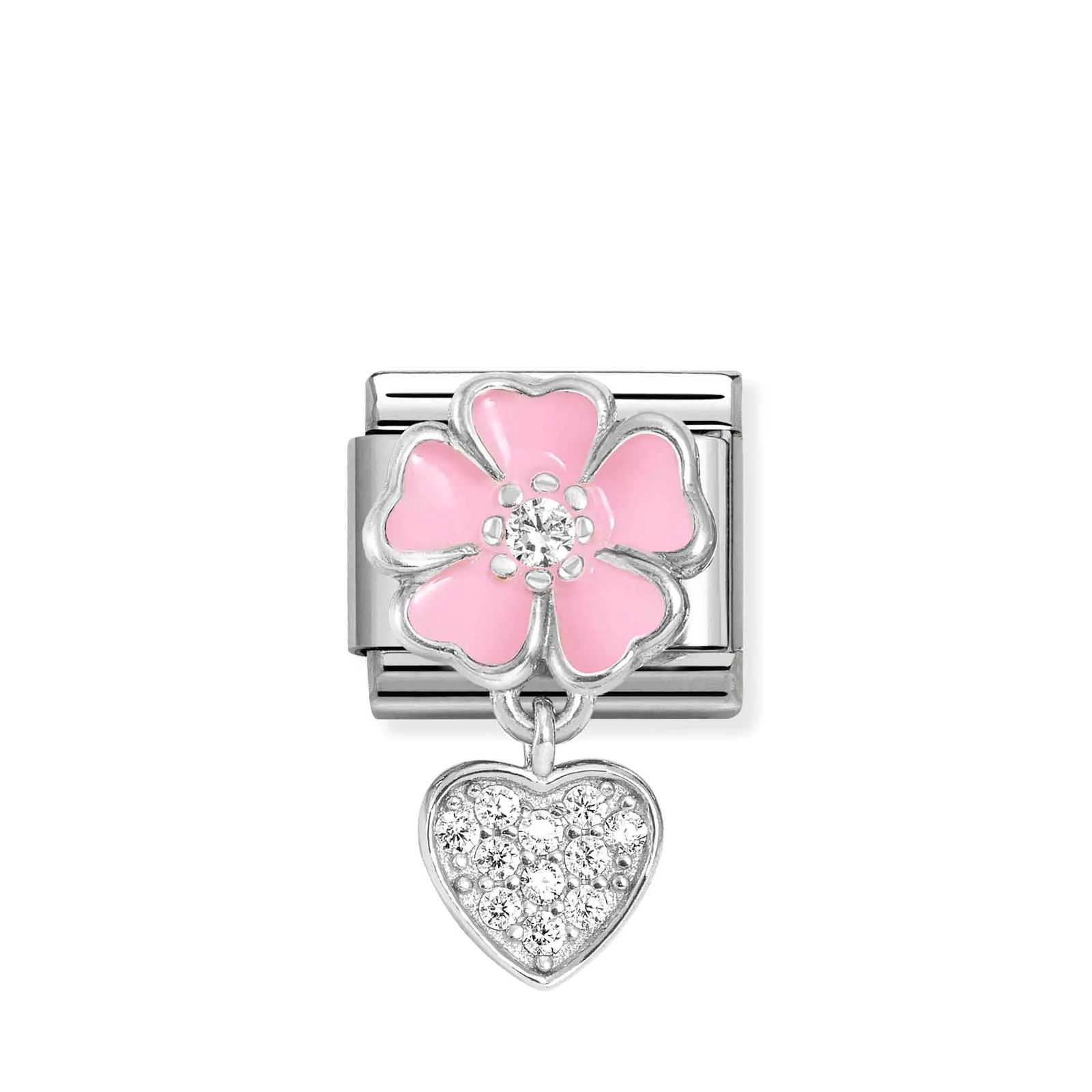 Nomination 331814/01 Classic Crystal Heart Pink Flower Jewellery
