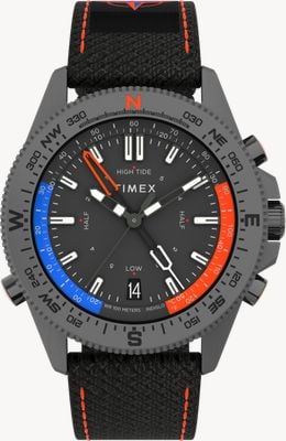 Timex Expedition Tide-Temp-Compass (43mm) Black Dial / Black Eco-Friendly Fabric Strap TW2V03900