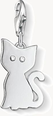 Thomas Sabo Cat Charm - 925 Sterling Silver, White Zirconia 1014-051-14