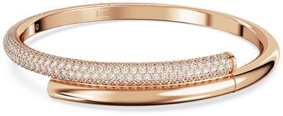 Swarovski Dextera Bangle White Crystals Rose Gold-Tone Plated Size Medium 5692267