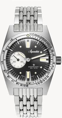 Aquastar Deepstar II Mono-Compax Automatic (37mm) Steel Grey Dial / BoR Stainless Steel Bracelet DS2-BOR SG