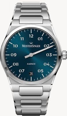 MeisterSinger Kaenos Automatic (40mm) Sunburst Petrol Blue Dial / Stainless Steel Bracelet KS939