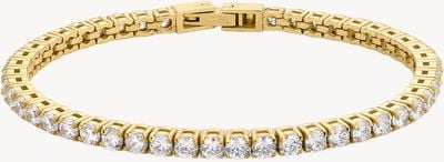 D.LOUISE 14ct Yellow Gold PVD 20cm Cubic Zirconia Tennis Bracelet SKB-027-020