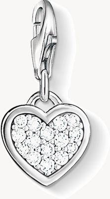 Thomas Sabo Heart Charm White 925 Sterling Silver/ Zirconia 0967-051-14