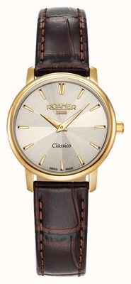 Roamer Classico Ladies Quartz (30mm) Grey Dial / Brown Leather Strap 971857 48 55 05