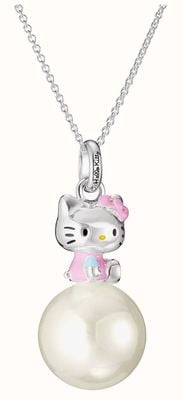 Thomas Sabo X Hello Kitty Silver With Pearl Pinnk Figure Pendant Necklace KE2391-M06-7-L50V
