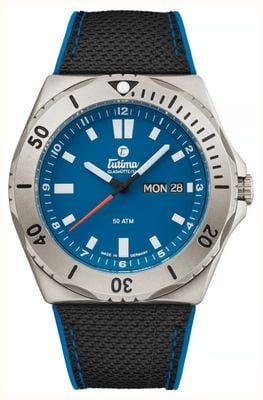 Tutima Glashütte M2 Seven Seas Automatic (44mm) Blue Dial / Black Kevlar-Rubber Strap 6151-11
