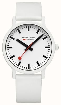 Mondaine Essence Quartz (41mm) White Dial / White Silicone Strap MS1.41110.RA