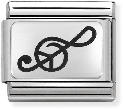 Nomination Classic Treble Clef Oxidised Sterling Silver & Steel Charm 330109/04