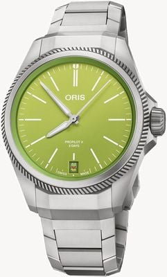 ORIS ProPilot X Kermit Edition Calibre 400 Automatic (39mm) Green Dial / Titanium Bracelet 01 400 7778 7157-SET