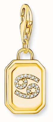 Thomas Sabo Gold-Plated Charm Pendant Zodiac Sign Cancer With Zirconia 2158-414-39