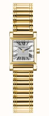 Herbelin Antarès Square Quartz (19.4mm) Silver Guilloché Dial / Gold PVD Stainless Steel Bracelet A17144P01B2P