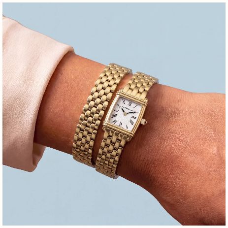 Herbelin Art Déco Quartz (17.8mm) Silver Guilloché Dial / Gold PVD Stainless Steel Double-Wrap Bracelet 17438BLP1N08 - alternate view 6
