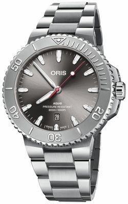 ORIS Aquis Date Relief Automatic (43.5mm) Grey Sunray Dial / Stainless Steel Bracelet 01 733 7789 4153-07 8 23 04PEB