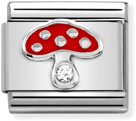 Nomination Classic Mushroom Sterling Silver & Steel Enamel Charm 330305/18