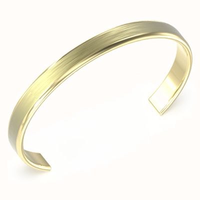 Guess Men's PITSTOP Brushed Gold-Tone Stainless Steel Bangle JUMB04447JWYGL