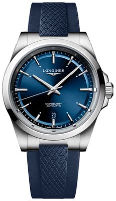LONGINES Conquest Automatic (41mm) Blue Sunray Dial / Blue Rubber Strap L38304929