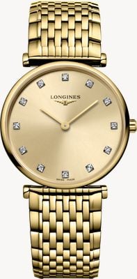 LONGINES La Grande Classique De Longines Diamond (29mm) Gold Dial / Gold PVD Stainless Steel Bracelet L45122378